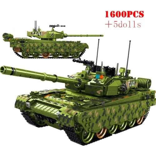 Military Tank World War Weapon Type 99 Tank Building Blocks Army WW2 Weapons Technical Bricks Educational Toys For Children Gift