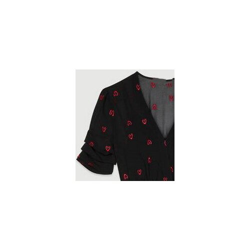 2019 Spring and Summer Slim Short Sleeve Embroidered Love Dress