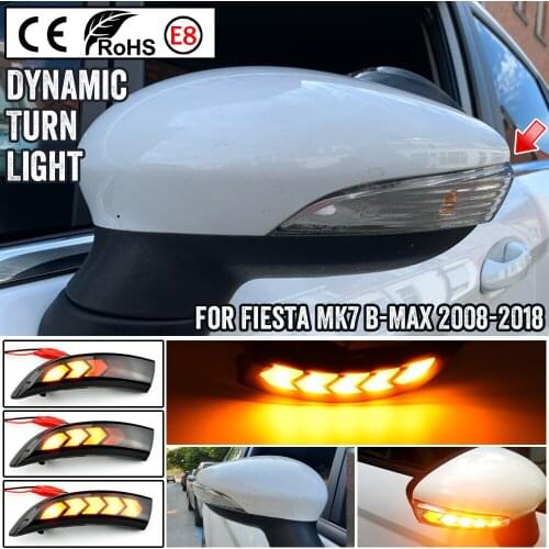 2pcs Dynamic LED Turn Signal Light Flowing Side Wing Rearview Mirror Indicator For Ford Fiesta Mk7 2008-2017 for Ford B-Max