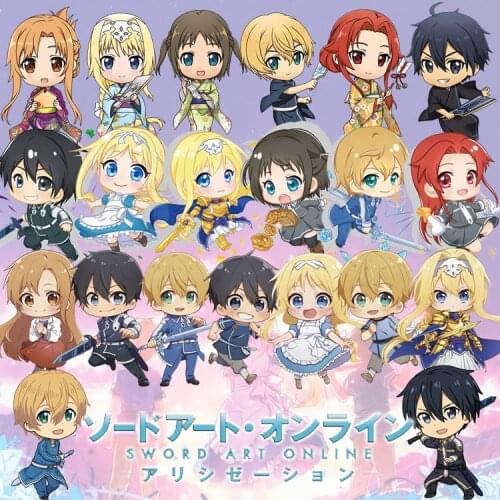 Anime Sword Art Online Kirigaya Kazuto Yuuki Asuna Cartoon Acrylic Stand Figure Charm Keychain Key rings Pendants Gifts Cosplay