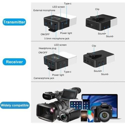 Wireless Lavalier Microphone System Real-time Monitoring Live Streaming