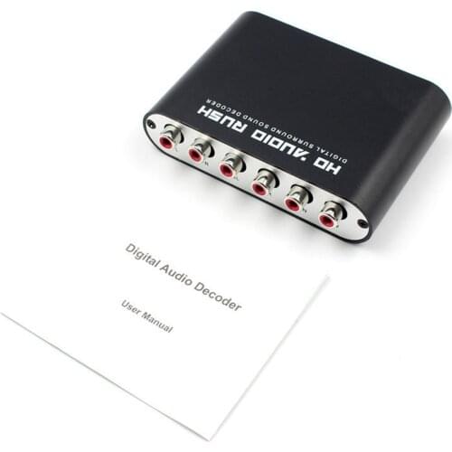 Digital 5.1 EU Audio Decoder Dolby Dts/Ac-3 Optical To 5.1-Channel RCA Analog Converter Sound Audio Adapter Amplifier Converter