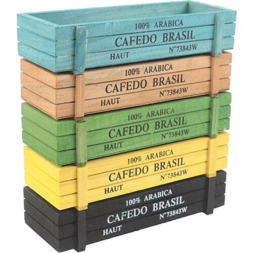 Wooden Planter Box Garden Plant Flower Pot Decorative Yard MicroLandscape Pot