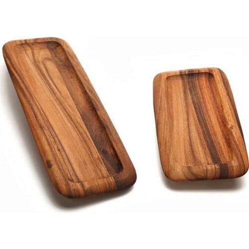 Creative Japanese square kitchen wooden tray acacia fruit cake tray wooden snack tray