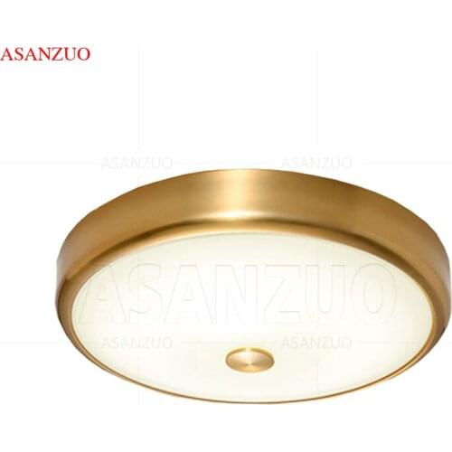 Round Glass shade LED Ceiling Light Living Room Bedroom Illuminated Brass Metal Modern ceiling lamp Restaurant Aisle Corridor
