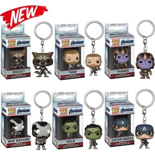 Hasbro Marvel Avengers Iron Man Hulk Thor Thanos Captain America Loki Keychain Action Figure Toys