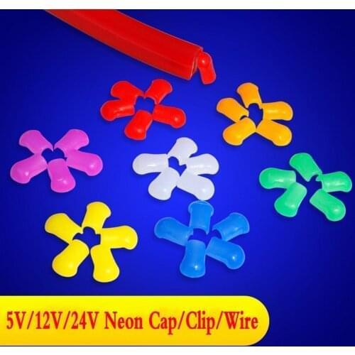 100/500 pcs LED Neon Light Strip End Cap for 12V 24V 5V 220V 110V 8x16mm Neon Rainbow Strip Led Neon Rope Light Sealed Cover