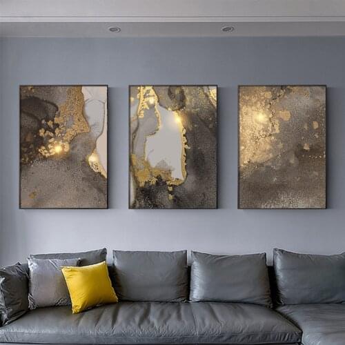 New Gold Simple Abstract Character Wall Art Canvas Poster Decoration Painting Living Room Home Decoration