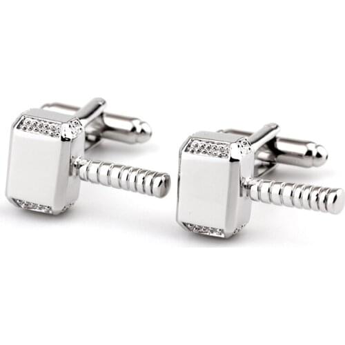 Environmental protection electroplating thors hammer shape metal cufflinks cuff free shipping