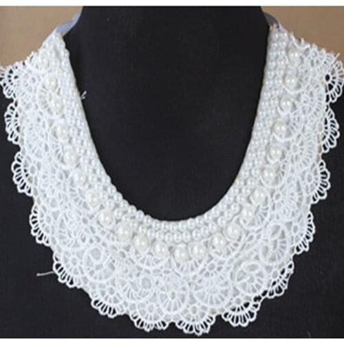 2018 Trendy Necklaces Pendants Necklace Women Jewelry fake collar Inlaid crystal bead false collar necklace ladies retro lace