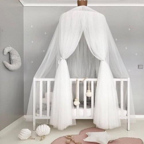 Hanging Kids Baby Dome Bed Canopy Cotton Mosquito Net Bedcover Curtain For Baby Kids Reading Playing Home Decor