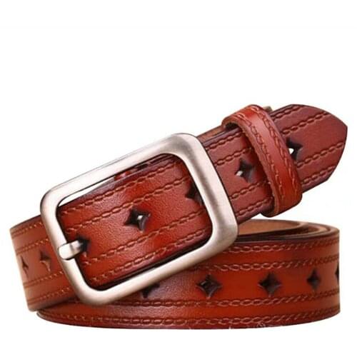 JXQBSYDK Luxury Belts for Women Fashion High Quality Leather Belts Pin Buckle Waist Belts