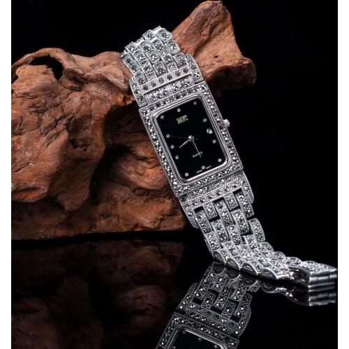 S925 pure silver ornaments delicateness Thai silver bracelet watch both men and women