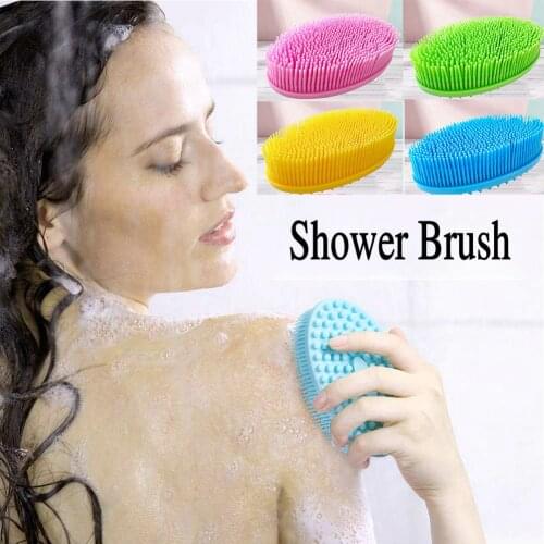 Silicone Bath Brush Mini Shower Brush Body Scrubber Bath & Shower Loofah Brush Gentle Scrub Skin Exfoliation Women Men