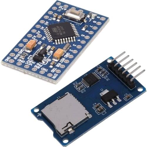 Improved Version ATMEGA328P Pro Mini 5V / 16MHz Blocks with SPI Reader Mini SD Memory Card TF Memory Card Shield Module
