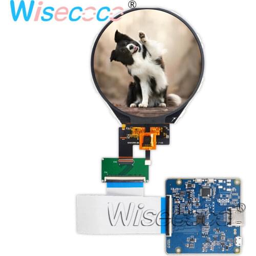 Wisecoco 3.4 inch 800*800 round circular display IPS LCD panel + PCAP touch screen + 39 pins MIPI to HDMI controller board