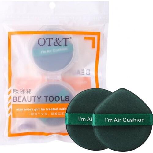 2pcs Cosmetic Makeup Puff Air Cushion Soft Sponge Puff Dry Wet Concealer Foundation Smooth Powder Cosmetic Kit Tools