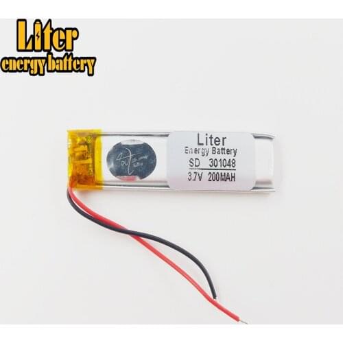 3.7V 200mAh 301048 Lithium Polymer Li-Po li ion Rechargeable Battery cells For Mp3 MP4 MP5 GPS