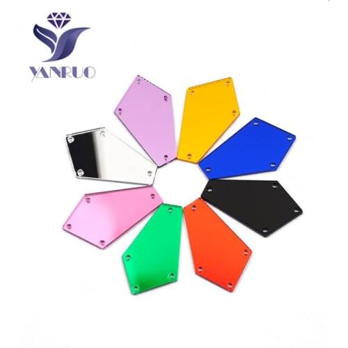 30pcs Irregular Flatback Acryl Mirror Sew On Crystals Sewing Strass Best Quality DIY Dress Sewn Rhinestone Stones For Dresses