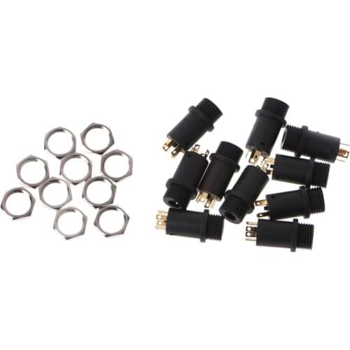 10 Pcs 3.5mm 4 Channel Female Headphone Stereo Jack Panel Mount Connector Gold Plated L15