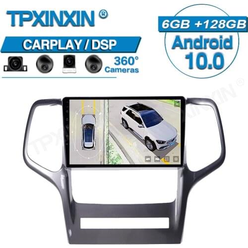 6+128G For Jeep Grand Cherokee 2008+ Android 360 HD Auto Surround View Camera Car Multimedia Player Stereo Radio GPS Navigtion