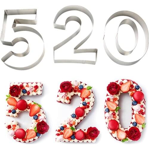 9Pcs/set Large Size 0-8 Number Shape Cake Cookie Cutter Stainless Steel Fondant Cake Decorating Tools Cookies Mold