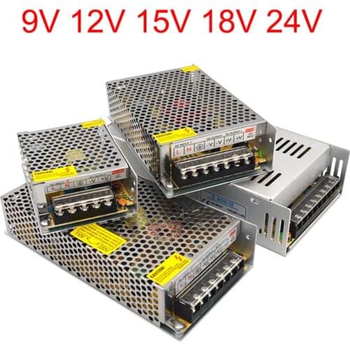 Power Supply 9V 12V 24V Transformer 220V To 15V 18V Power Source 12 Volt 24 Volt 1A 2A 3A 5A 10A 15A 20A AC Adapter 9 15 18 Volt