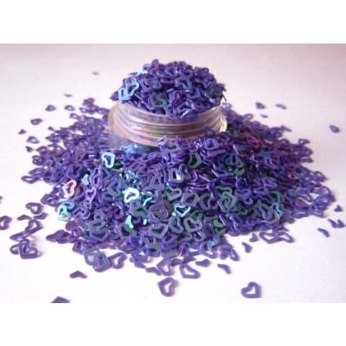 Holo Purple Heart Nail Art Glitter Paillette free shipping