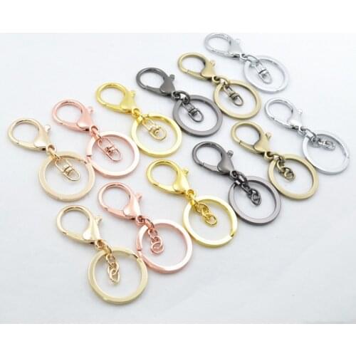 Zinc Alloy Mutil Styles Lobster Clasp Key Chains Ring For DIY Jewelry Making Accessories Bag Car Charms Trinket Parts Wholesale