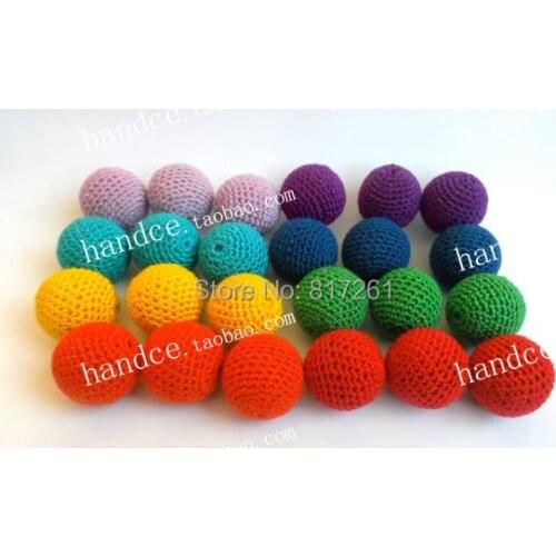 50 pic/lot 1.8cm colorful cotton crochet clothing beads for decor DIY ball as clothes accessory sewing beads garment accessory
