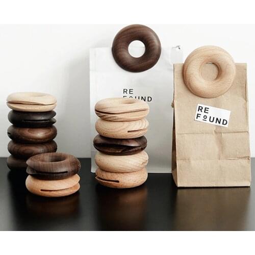 Wooden Sealing Clip Creative Round Sealing Clips for Packages Portable Kitchen Gadget Tool Snack Food Packaging Bag Sealer Clips