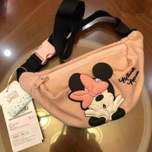 Disney childrens Bag Cartoon Mickey Minnie Mouse Waist Bag Shoulder Bag Coin Purse Baby Cute Mini Chest Bag Shoulder Bag