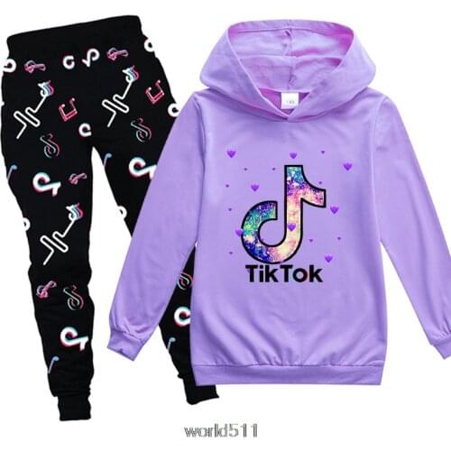 Kids Boys Girls Hoodies Pants Suit Tik Tok Childrens Clothing Sweatshirts Casual Fashion Pullover Jogging Pant