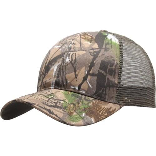 Men Women Summer Hip Hop Sun Hat Jungle Leaves Camouflage Counter Terrorism Sniper Sport Baseball Mesh Cap Sunscreen Hat R51