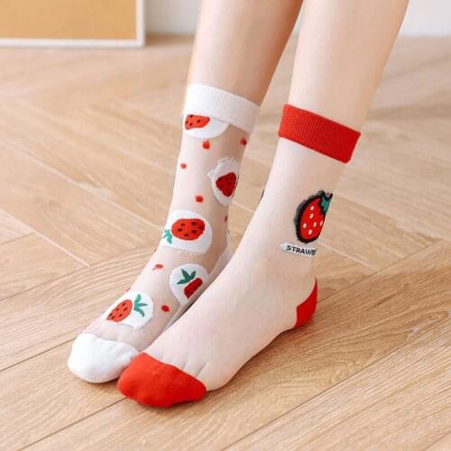 DOIAESKV 2021 New Sexy Lace Mesh Fishnet Socks Mixed Fiber Transparent Stretch Elasticity Crew Net Yarn Thin Women Cool Socks