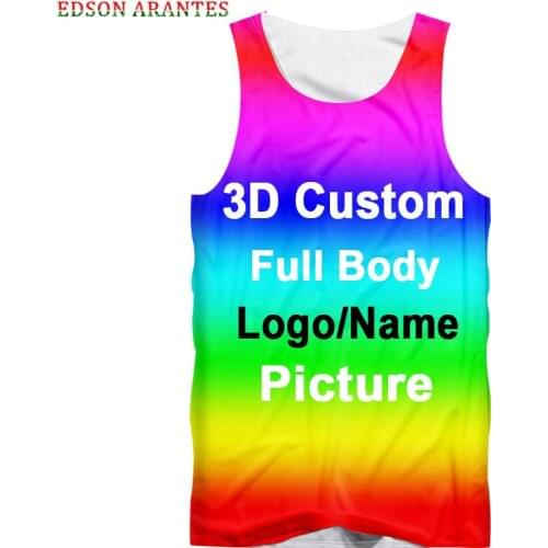 Custom Tank Tops Men Women Personalized Gym Tank Top 3d Print Design Your Own Photo Text Logo Tops Customized Team Clothes S-6XL