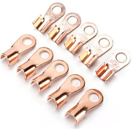 10PCS Open Barrel Copper Ring Lug battery Terminals Wire Crimp Connector OT 10A 20A 30A 40A 50A 60A 80A 100A 150A
