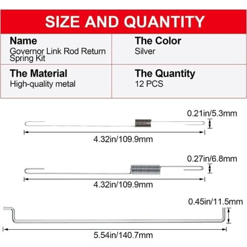 066E Throttle Return Spring Kit Speed Control Governor Link Rod Gasoline Generator Accessories for GX140 GX160 GX200