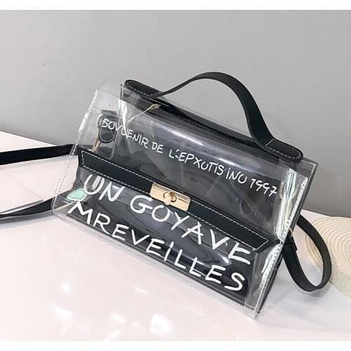 Local Stock Luxury Brand Women Transparent Bag Clear PVC Small Tote Messenger Jelly Bags Female Crossbody Shoulder Bags #30