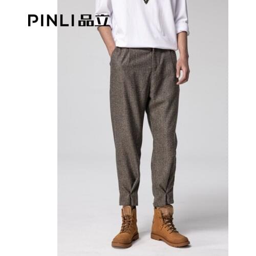 Free shipping New Mens 2020 Male fashion Autumn Casual Grey Woolen Harem Pants Tapered Beam Long Pants Trend B194317367