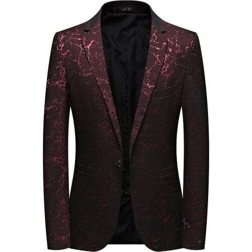 2021 Mens New Casual Printed Suit Youth Spring New Slim Handsome Lightning Pattern blazers