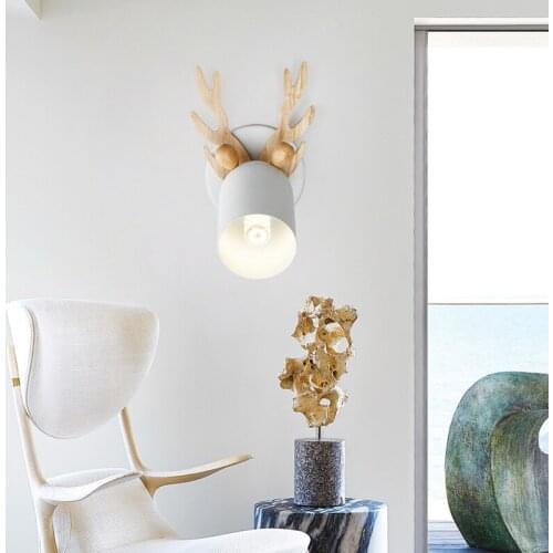Nordic bedroom antler wall lights creative personality corridor aisle balcony home room bedside lamp