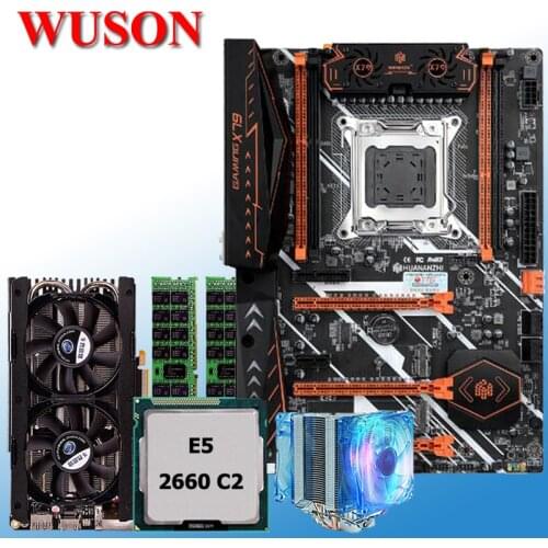 Brand new HUANAN ZHI deluxe X79 motherboard with M.2 slot CPU Xeon E5 2660 C2 with cooler RAM 16G(2*8G) GTX760 4G video card