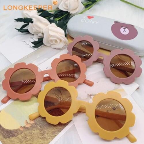 2021 New Cute Round Sunglasses Kids Flower Shapes Glasses Boys Girls Lovely Sun Glasses Children Gift UV Protection Oculos de so