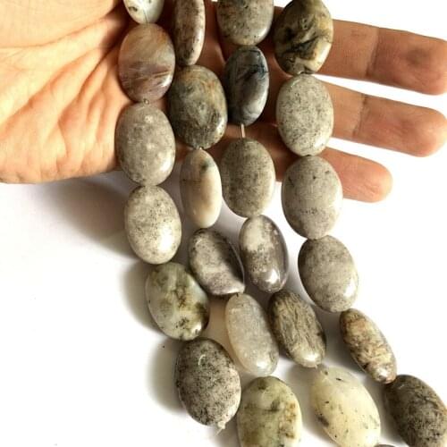 Wholesale 1string of 15.5“ Natural Bamboo Leaf Agates 18x25m Oval Stone Beads,Gem stone Loose Beads for jewelry making