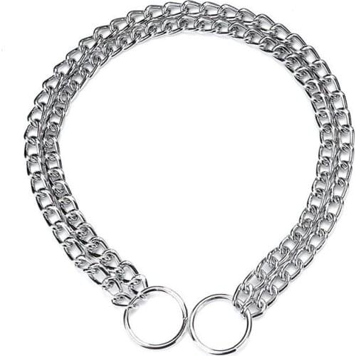 40/50/60cm Pet Dog Collar Strong Dog Chain Choke Collar Pitbull Pug Bulldog Steel Metal Training Puppy Collars For Dogs