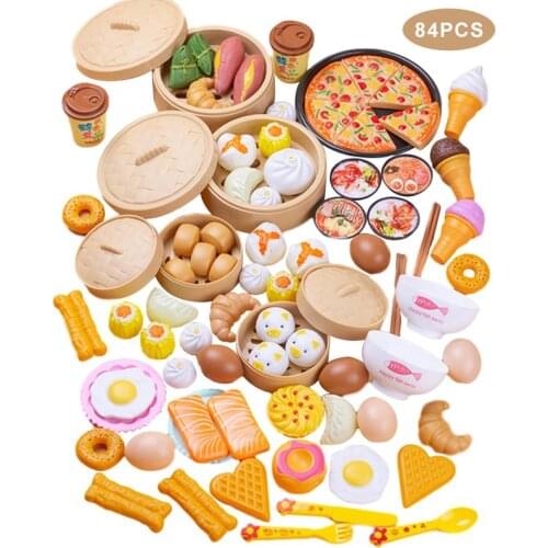 Chinese and Western luxury meal simulation steamer food toy Childrens educational play house toys gifts for kids