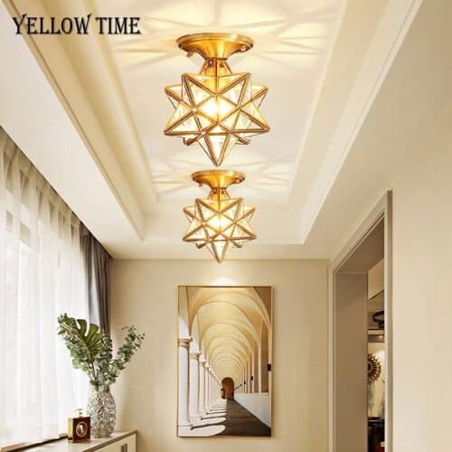 Aisle Lamp Modern LED Chandelier Ceiling Lamp For Living room Bedroom Dining room Kitchen Black&Gold Stars Lighting Fixtures