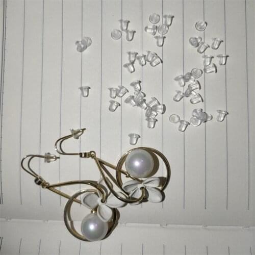 200pcs/lot Rubber Earring Back Stoppers For DIY Parts Jewelry Findings Making Back Silicone Round Ear Plug Blocked Caps Earrings