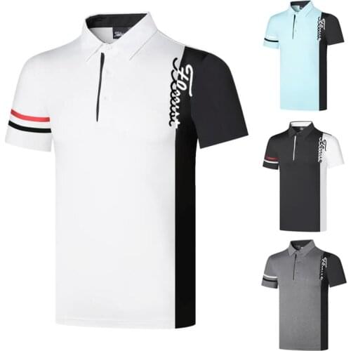 New Mens Golf Shirt Summer Sports Golf Apparel Short Sleeve T-shirt Quick Dry Breathable Polo Shirts for Men Golf Wear